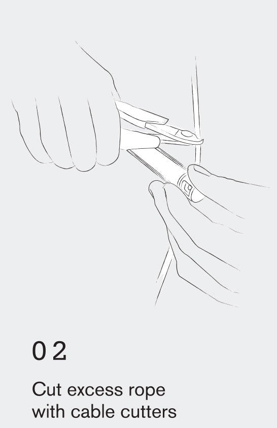 Step 2. Cut excess rope with cable cutters